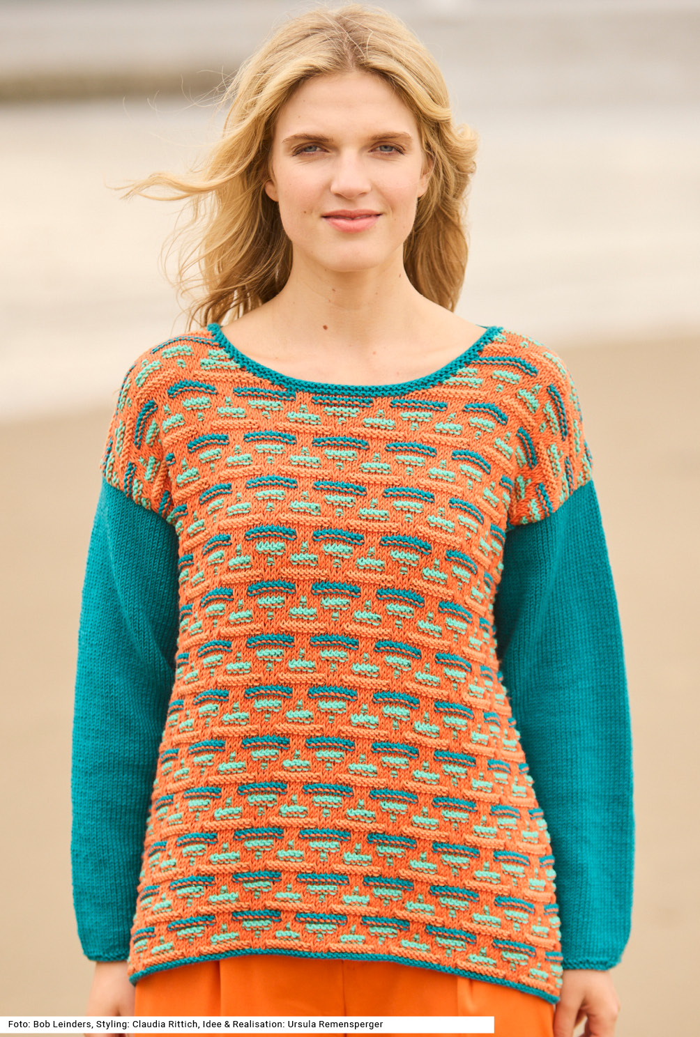 Modellansicht Bild 2: Pulli mit Hebemaschenmuster