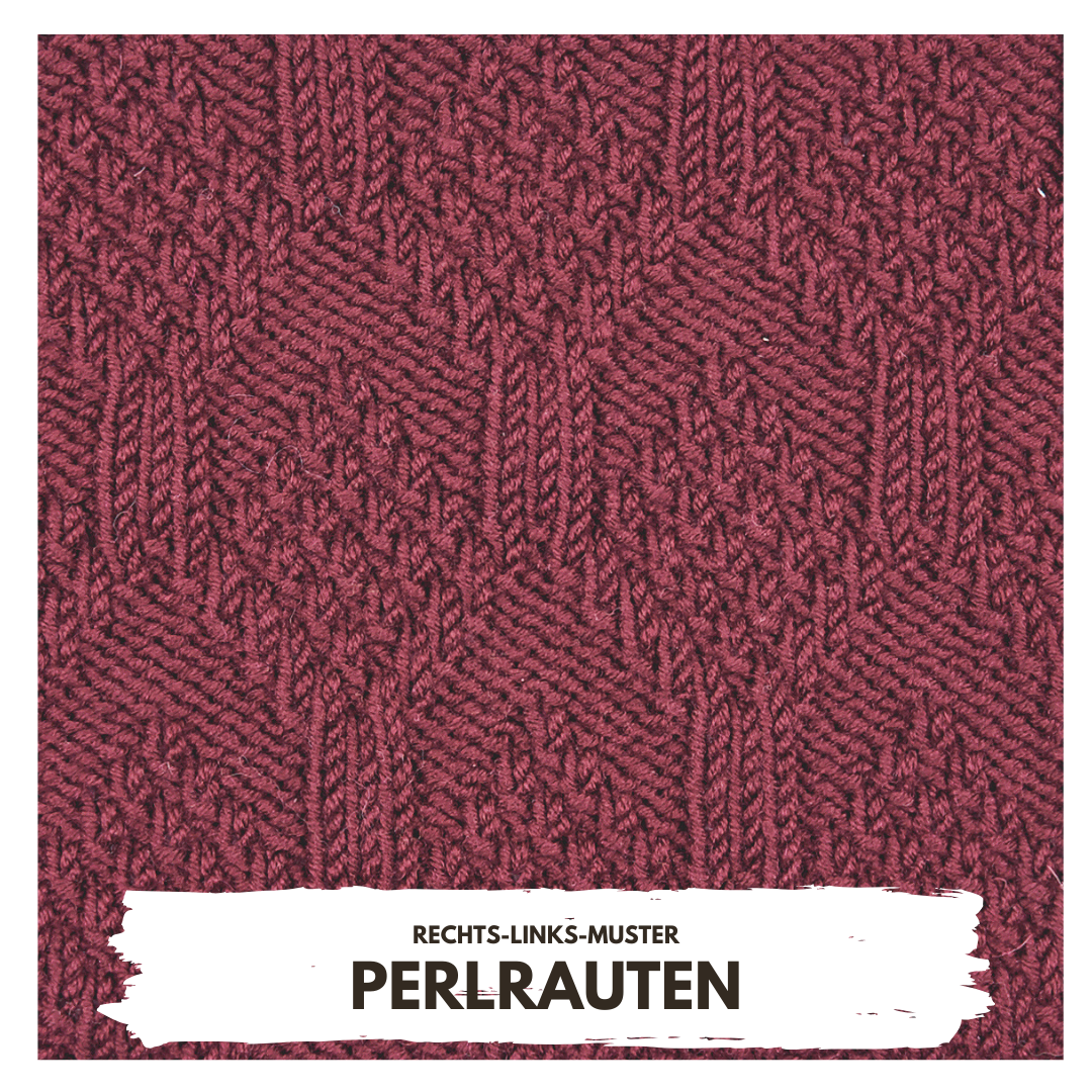 Bordeaux Strickmuster mit Perlrauten, reizvoll und handgefertigt. Strukturierte Textur mit elegantem Design.