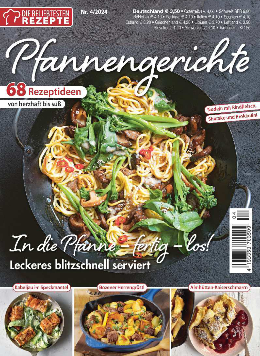 Magazin Produktbild: Die beliebtesten Rezepte 4/2024 - Pfannengerichte