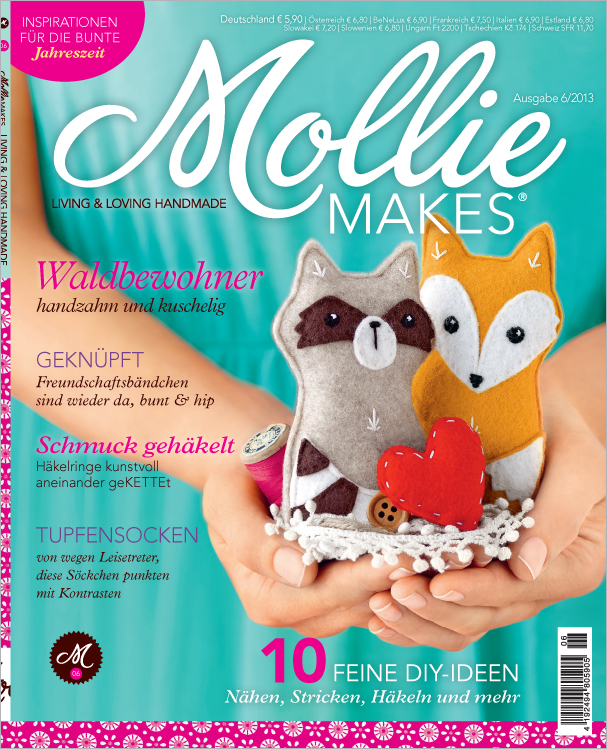 Bunte Filzfiguren: Fuchs orange, Waschbär grau, mit Herz. Modisch, handgemacht, DIY, dekorativ und kreativ.