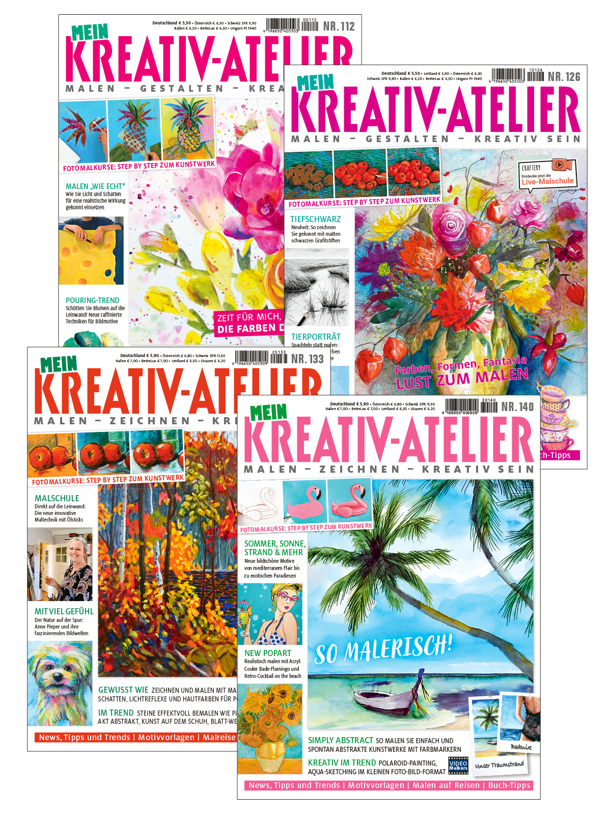 Kreativ Bundle KrBu12: Mein Kreativ-Atelier 23 140 + 22 133 + 21 126 + 20 112