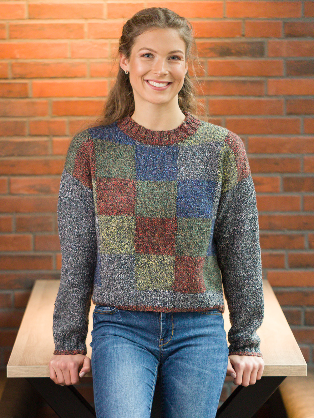 Carolin - Pullover mit Schachbrettmuster