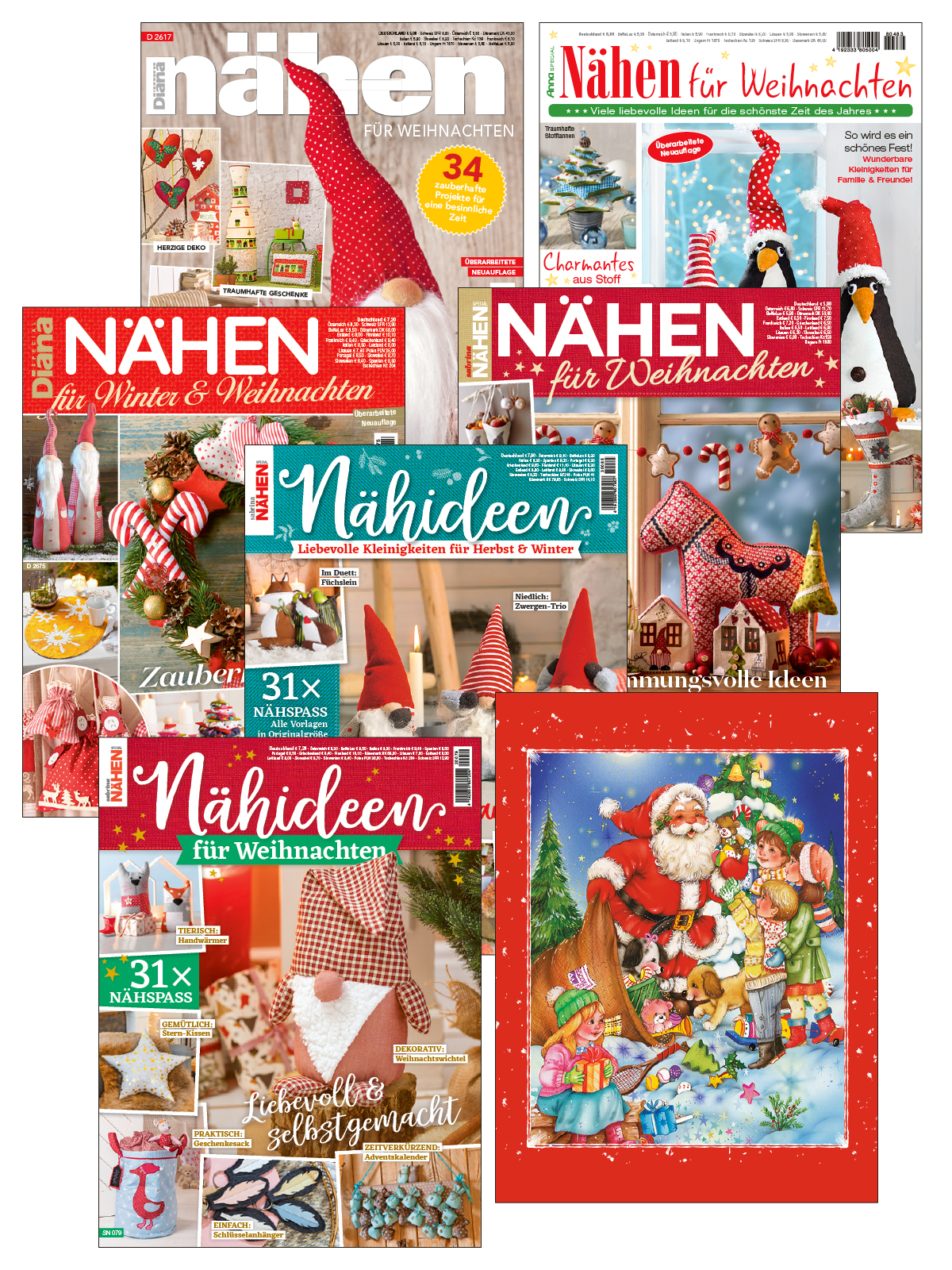 XXL-Bundle Nähen für Weihnachten + Extra Geschenketüte Klassisches Motiv