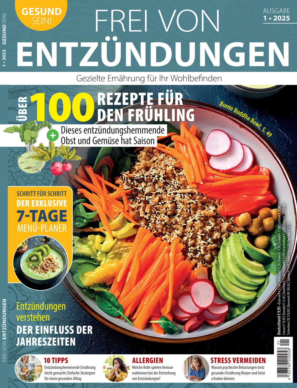Gesund sein! Nr. 01/2025: Frei von Entzündungen Magazin Produktbild: Gesund sein! Nr. 01/2025: Frei von Entzündungen
