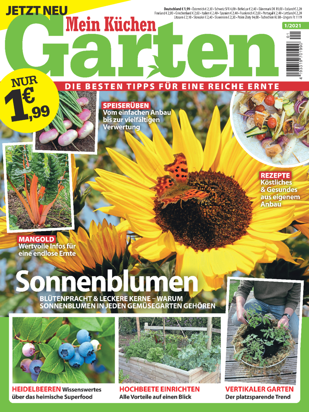 Magazin Produktbild: Mein Küchengarten Nr. 1/2021 - Sonnenblumen