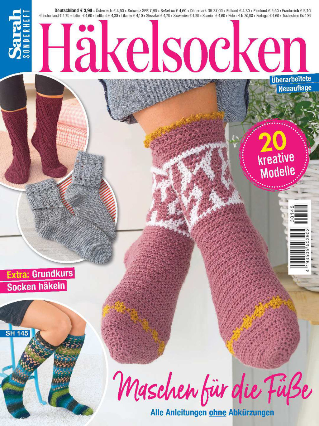 Magazin Produktbild: Sarah Sonderheft SH 145 - Häkelsocken Maschen für die Füße