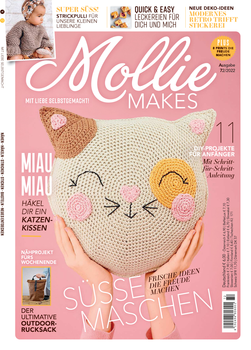 Mollie Makes Nr. 72/2022 - Süsse Maschen Magazin Produktbild: Mollie Makes Nr. 72/2022 - Süsse Maschen