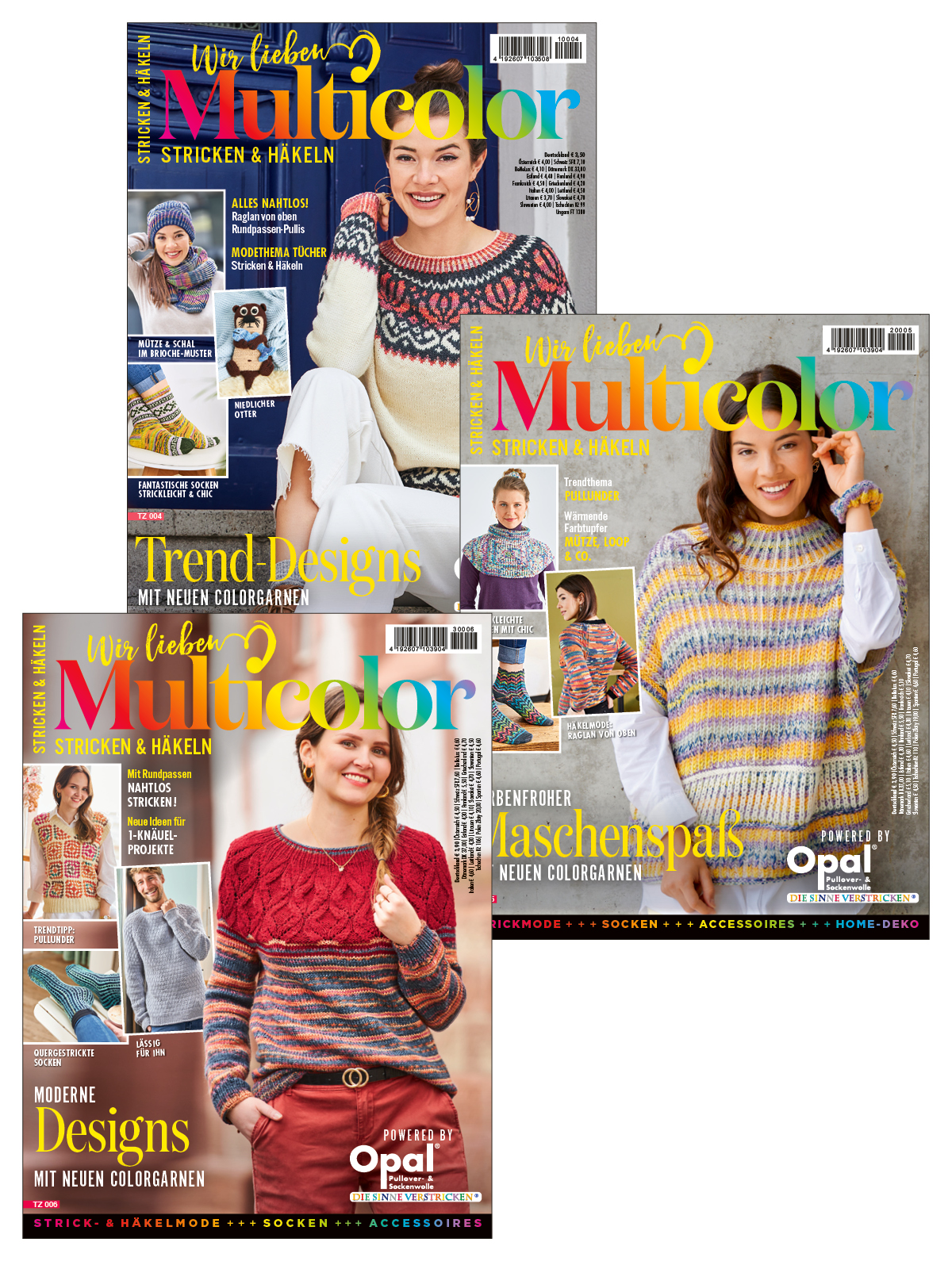 Multicolor-Bundle StBu32: Stricken u. Häkeln TZ 004 + TZ 005 + TZ 006