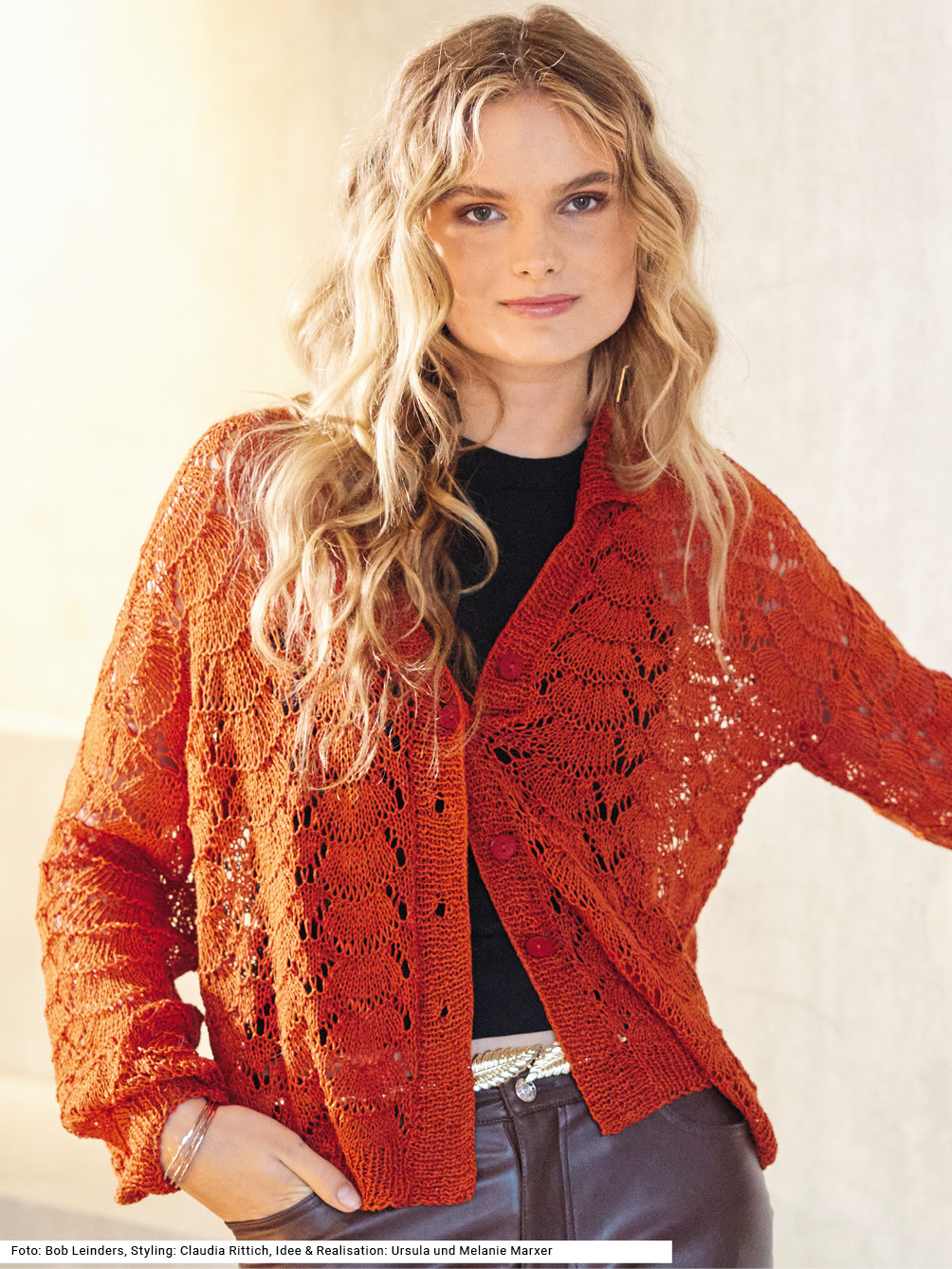 Modellansicht Bild 1: Jacke mit Ajourmuster