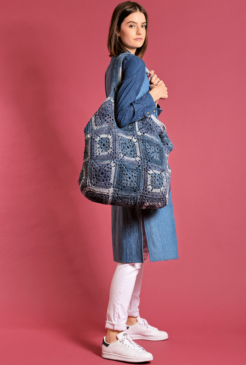 Modellansicht Bild 2: Traumhafter, gehäkelter Shopper im Granny-Square-Muster