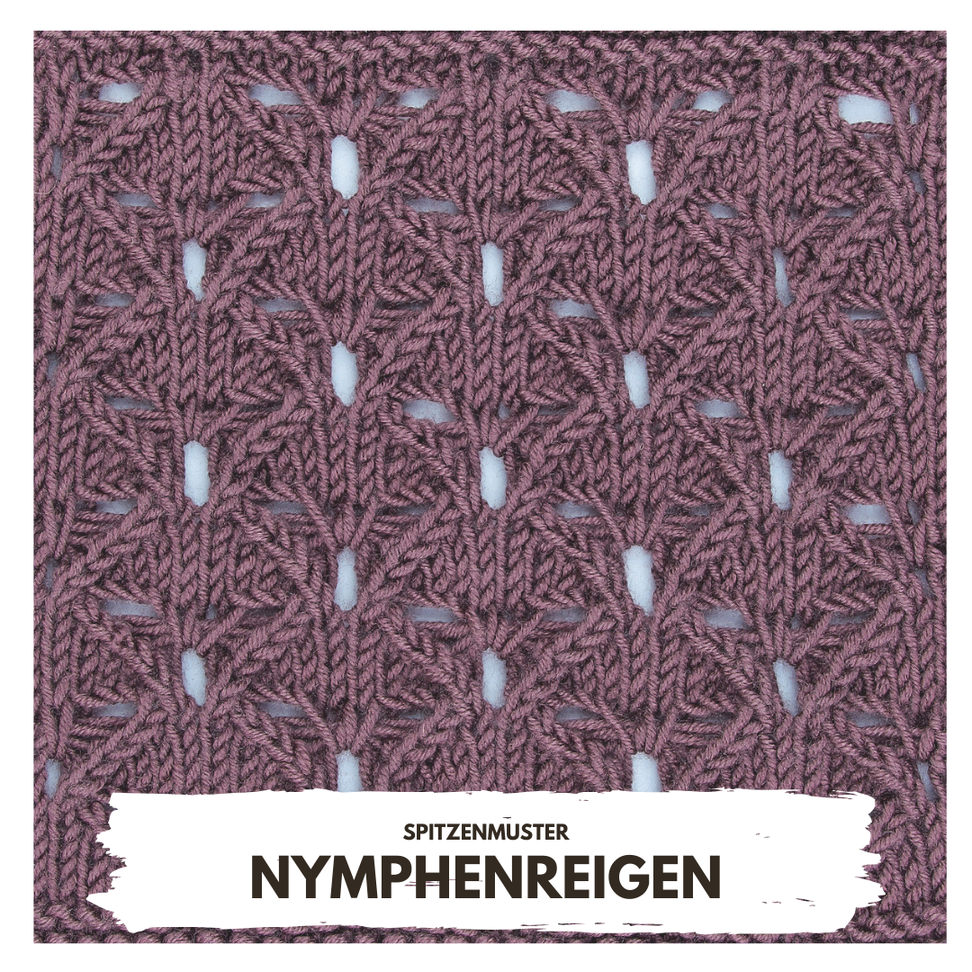 Violetter, gestrickter Stoff in handgemachtem, floralem Spitzenmuster. Modisch, kunstvoll, DIY.