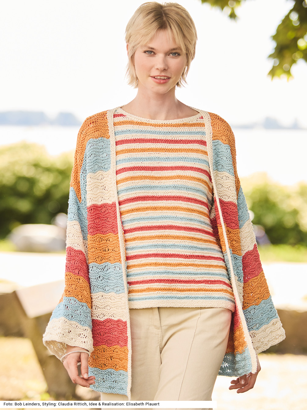 Modellansicht Bild 1: Kurzarmpulli und Jacke