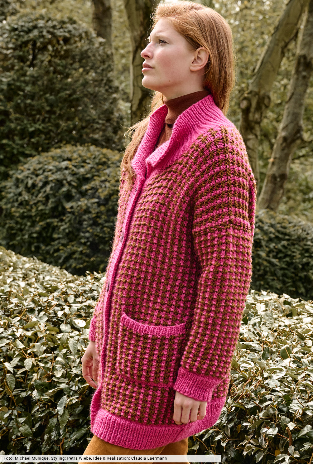 Modellansicht Bild 3: Jacke im Hebemaschenmuster