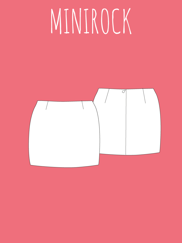 Weißer Minirock, schlichter Schnitt, modisch, handgemacht, ideal für DIY-Projekte.