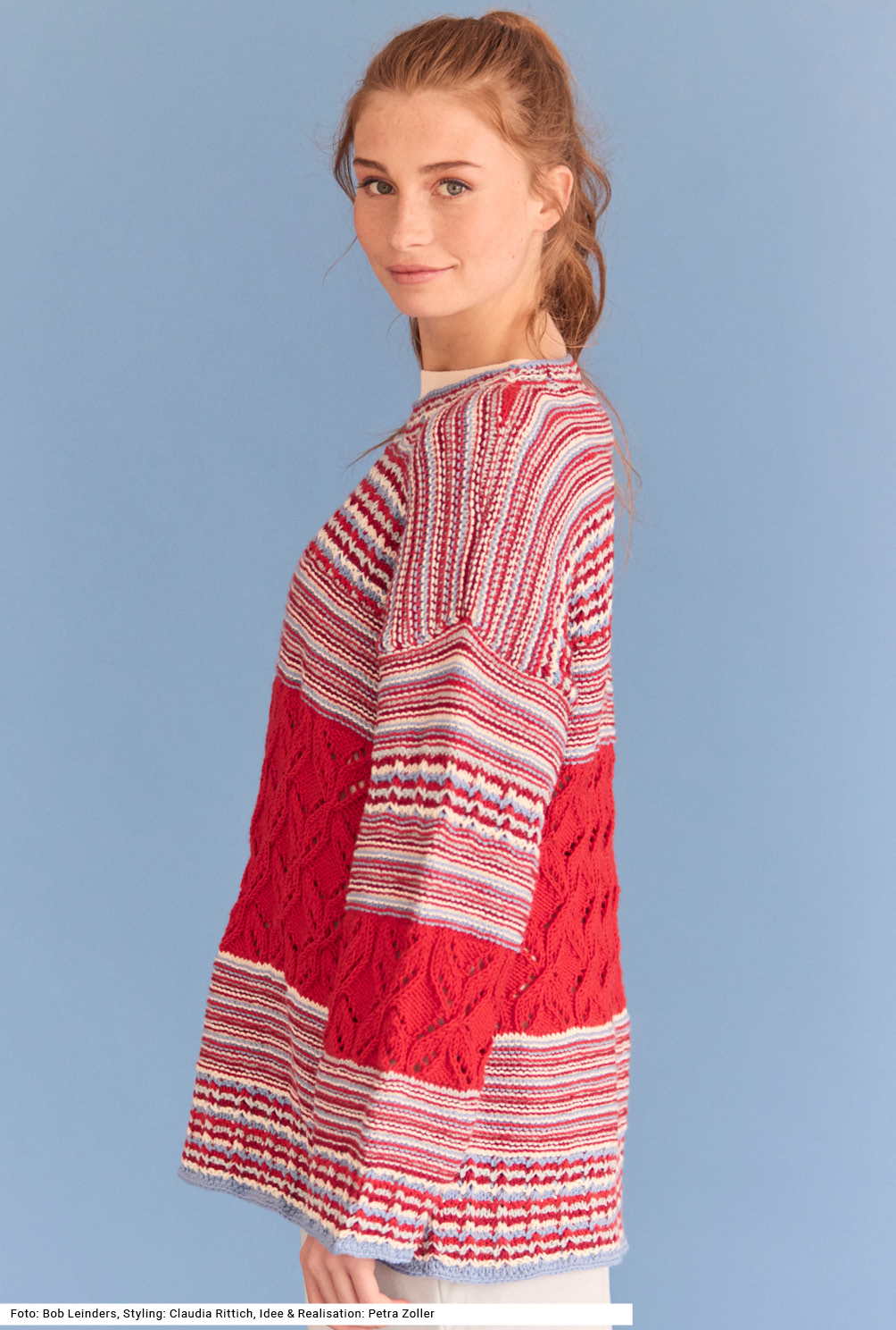 Modellansicht Bild 3: Pulli mit Ajour- und Hebemaschenmustern