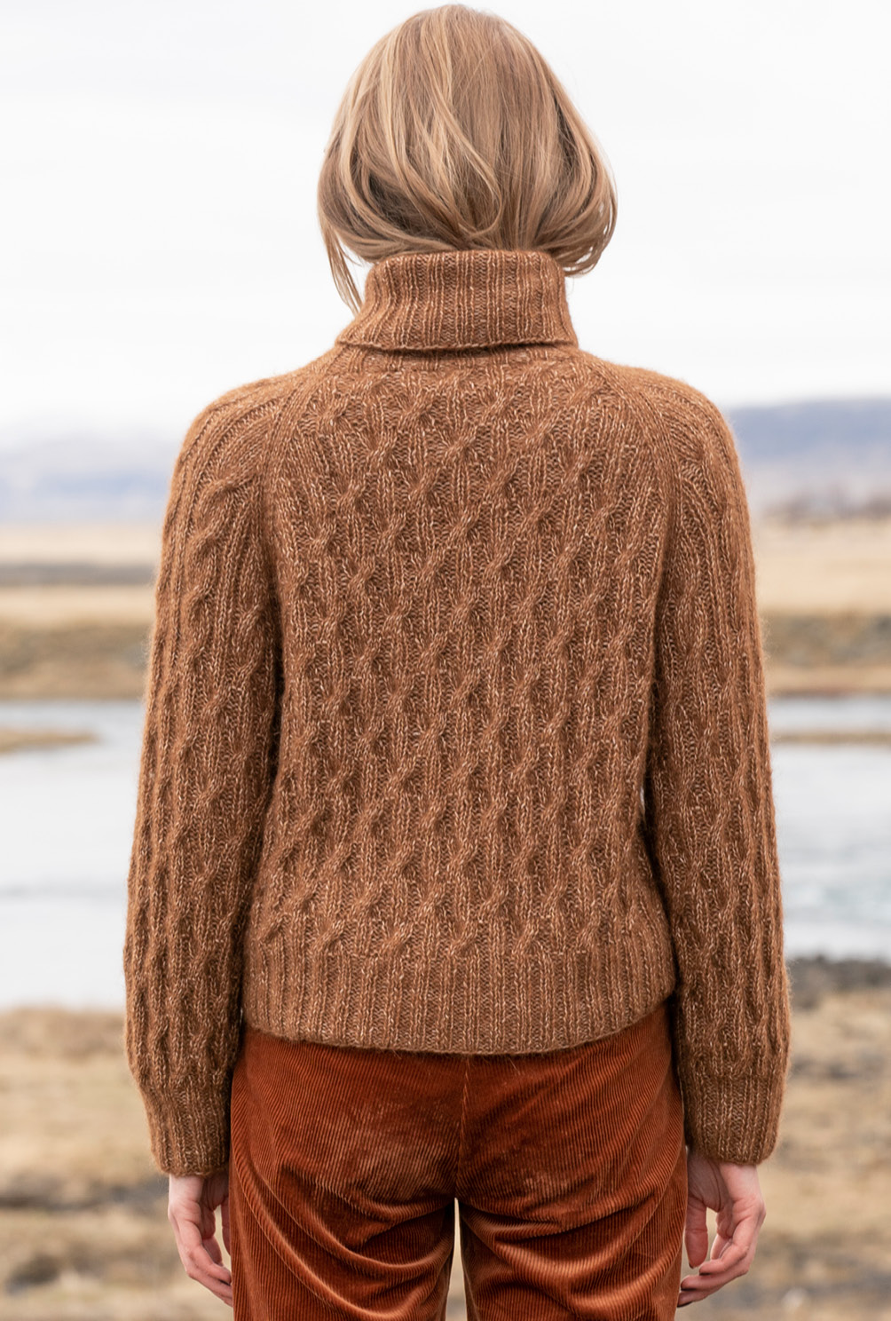 Modellansicht Bild 5: Raglanpulli im Zopfmuster
