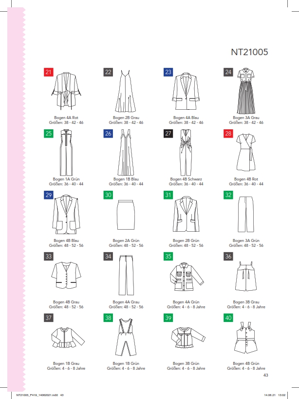Vielseitige, modische Schnitte: Kleider, Overalls, Jacken & Röcke. Ideal für DIY-Mode mit individuellem Touch.