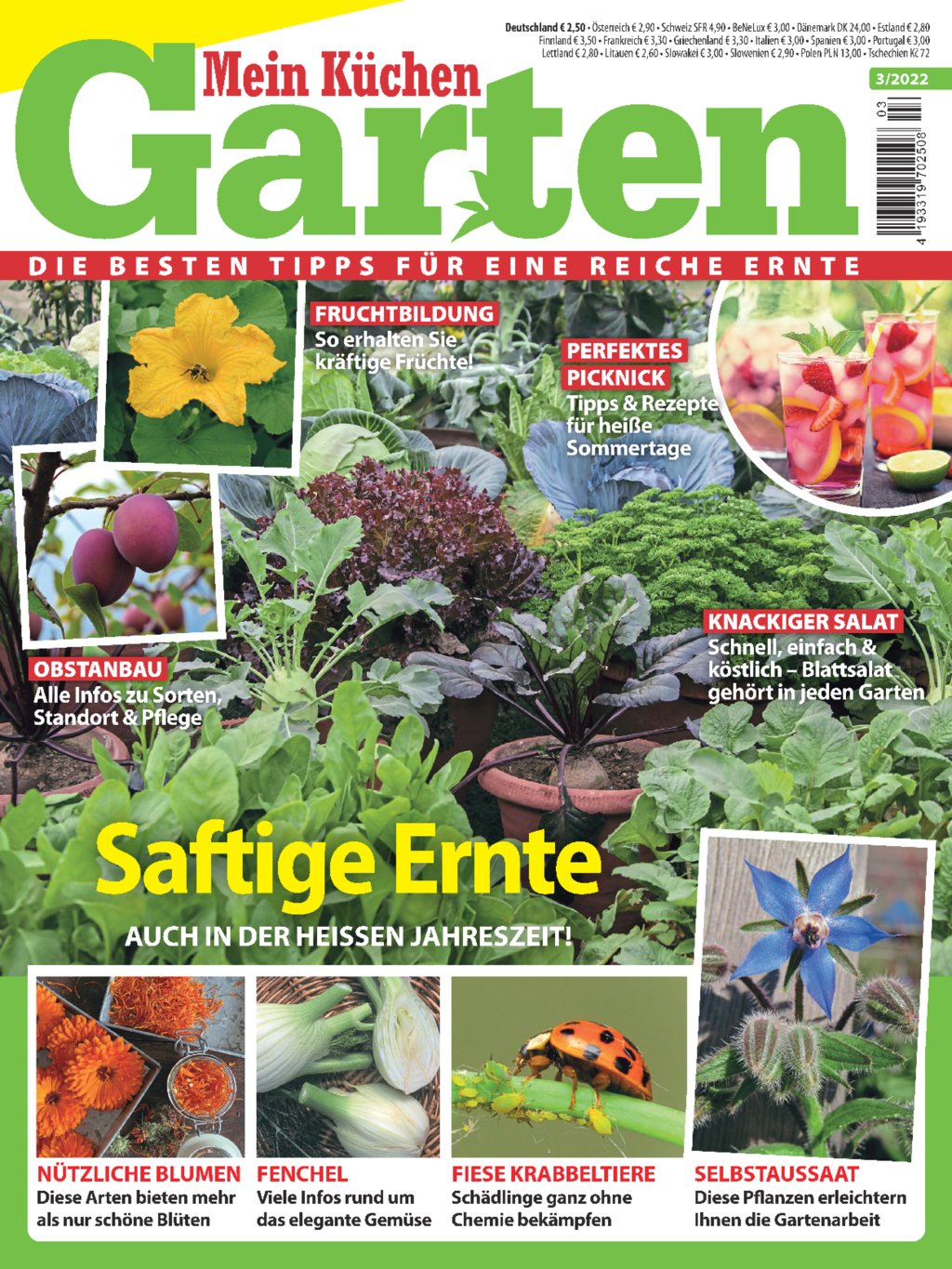 Magazin Produktbild: Mein Küchengarten Nr. 3/2022 - Saftige Ernte
