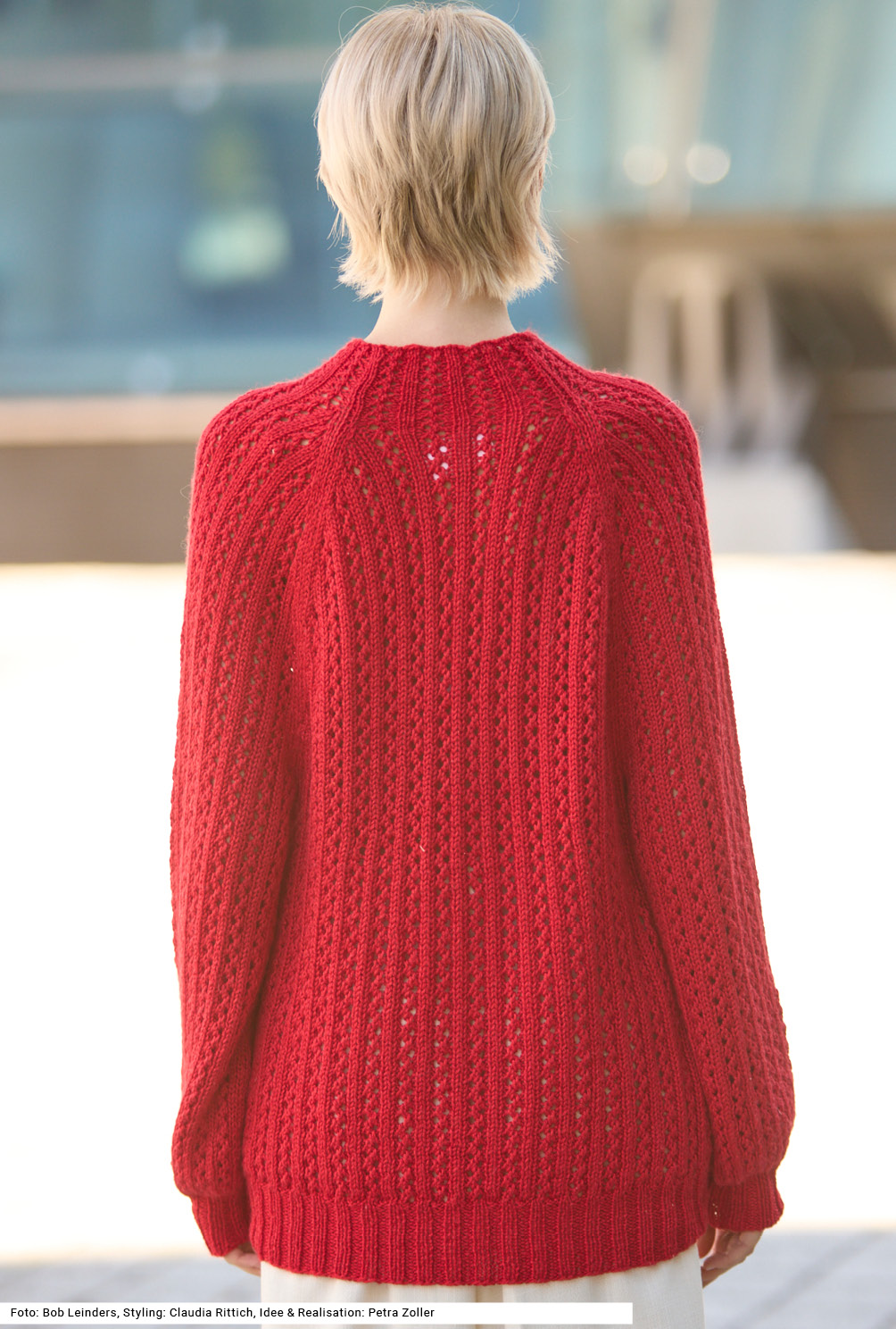 Modellansicht Bild 5: Raglanpulli im Lochmuster