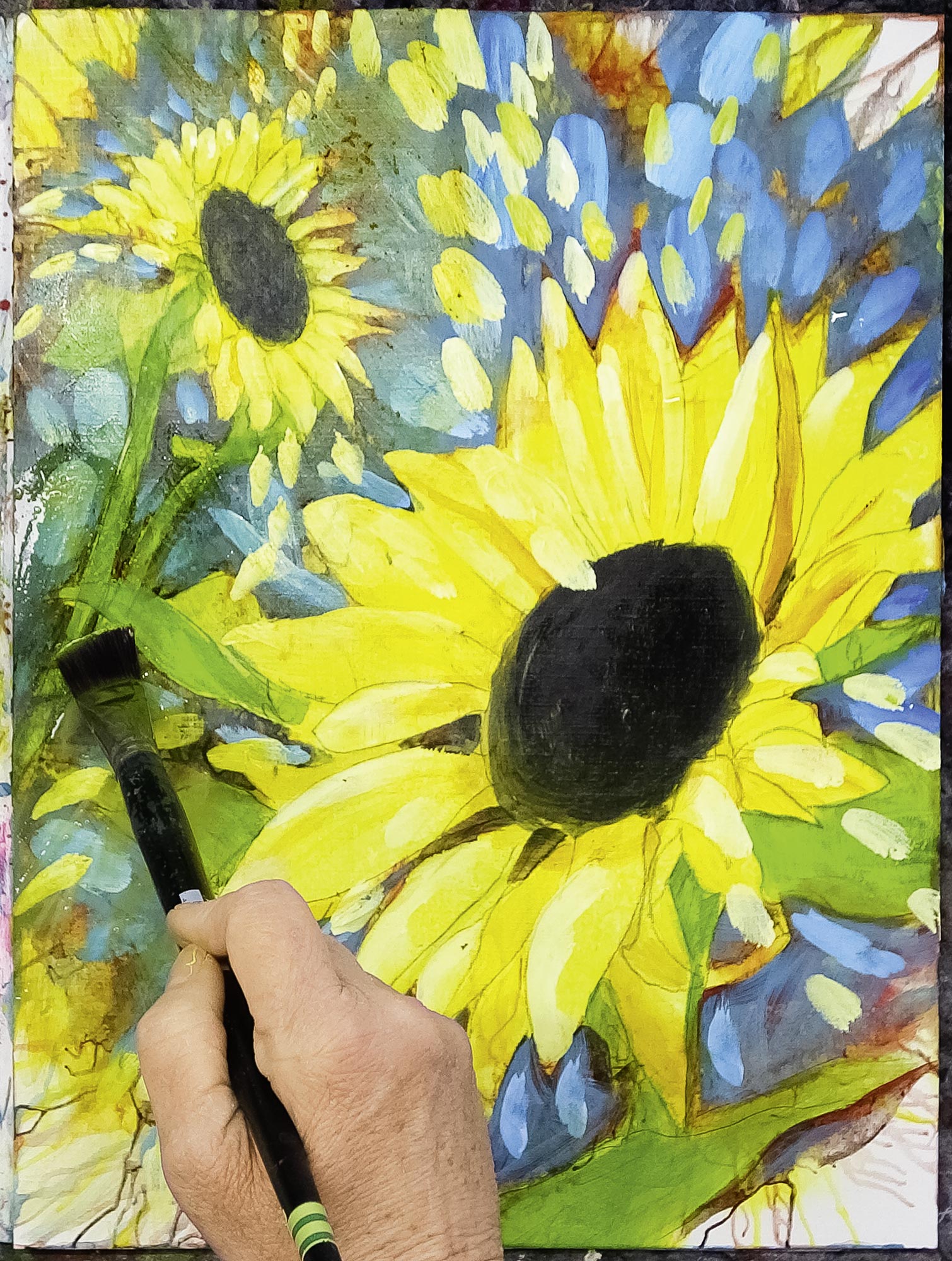 Live-Malschule "Sonnenblume" mit Anja Gensert Live-Malschule "Sonnenblume" mit Anja Gensert