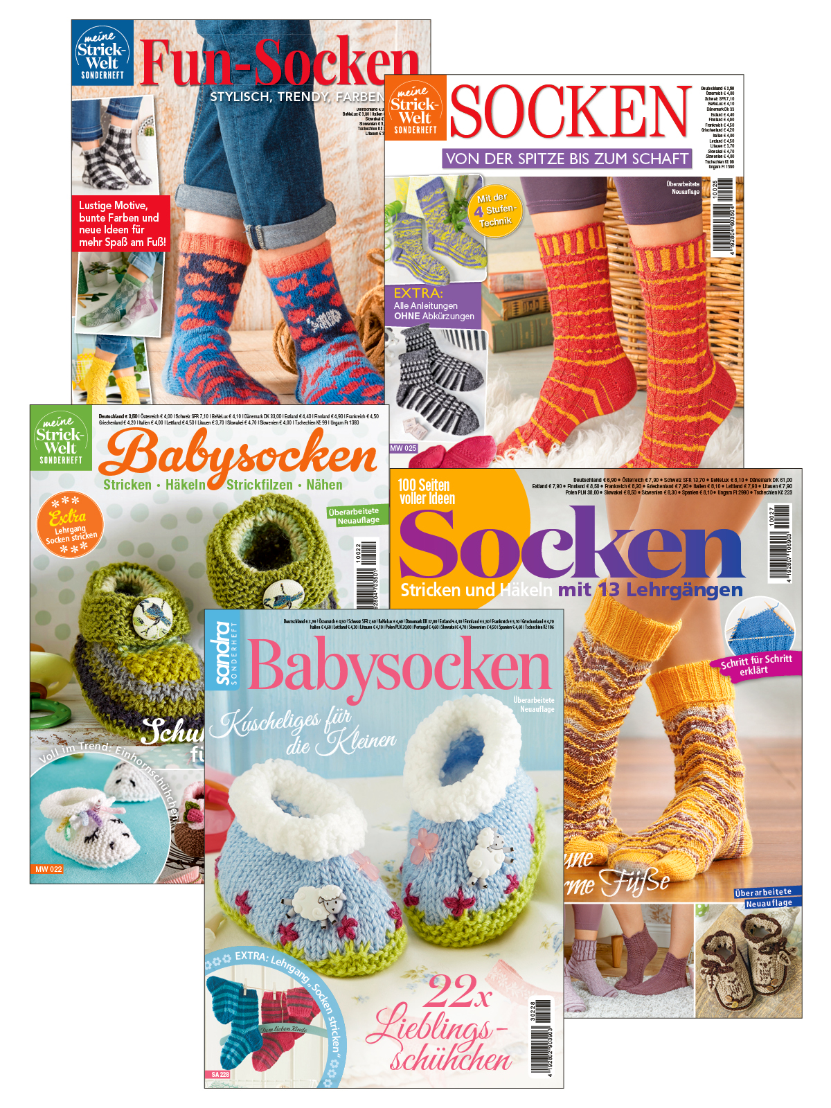 Socken Bundle: SA 228 + MW 013 + MW 022 + MW 025 + HU 27
