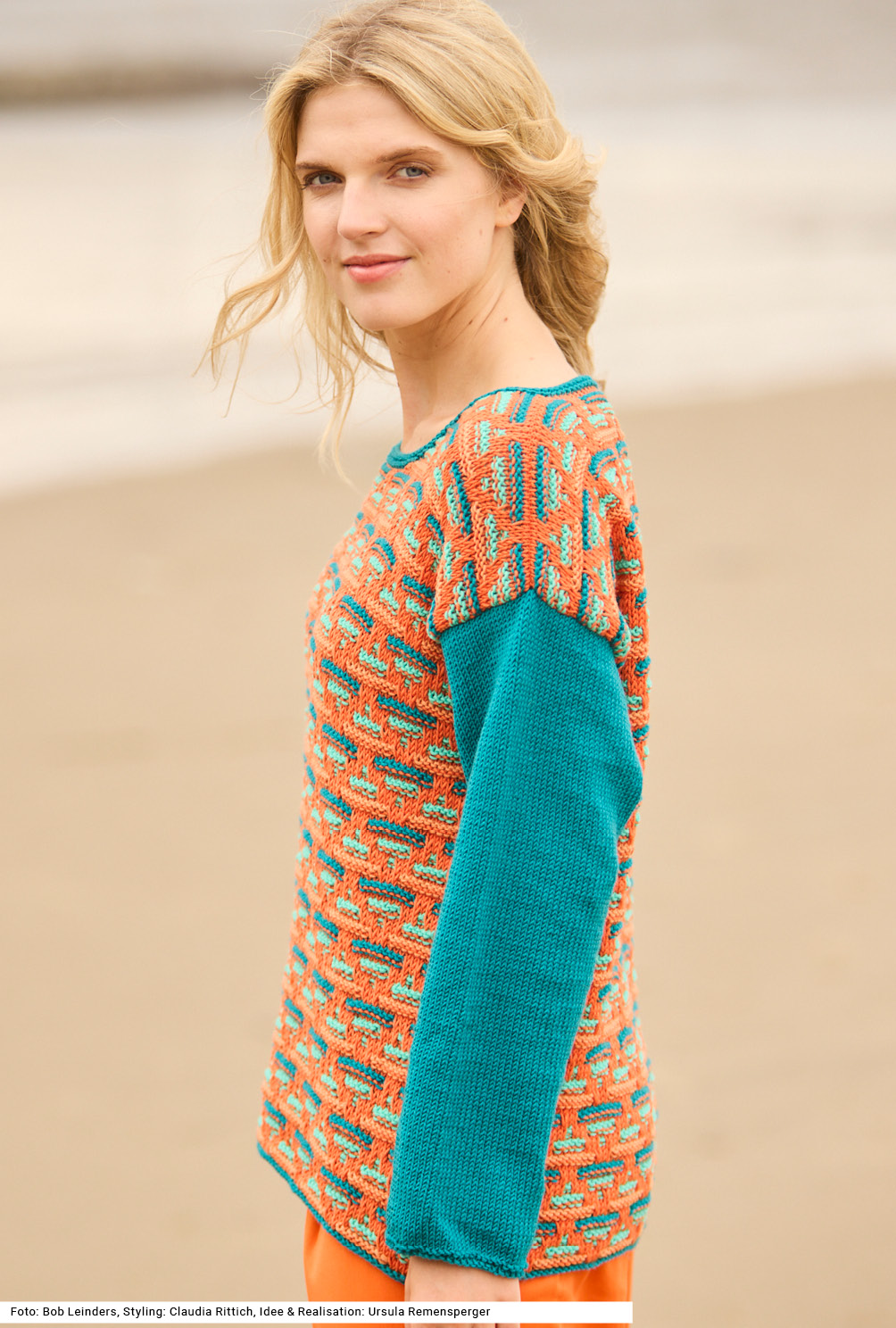 Modellansicht Bild 3: Pulli mit Hebemaschenmuster