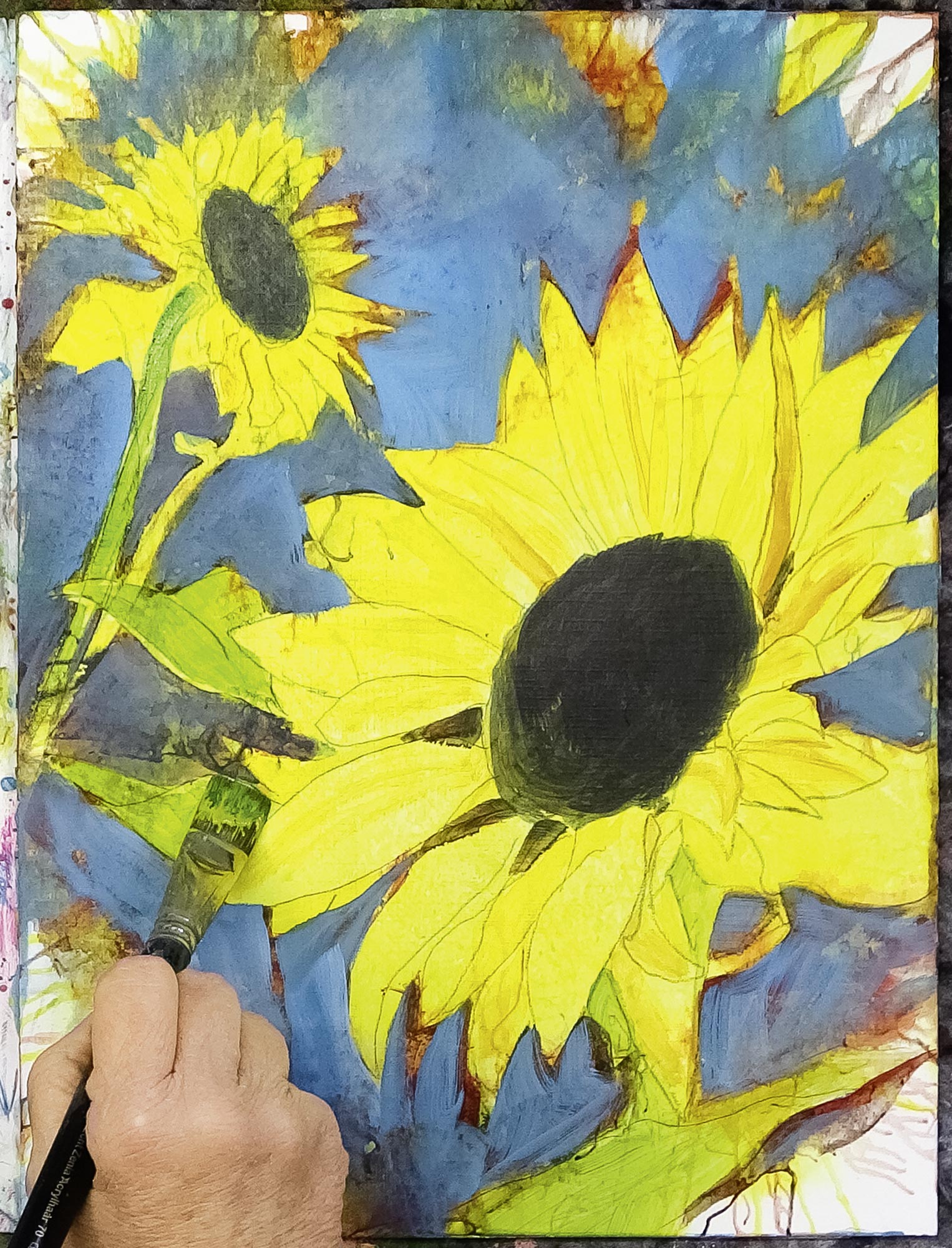 Live-Malschule "Sonnenblume" mit Anja Gensert Live-Malschule "Sonnenblume" mit Anja Gensert