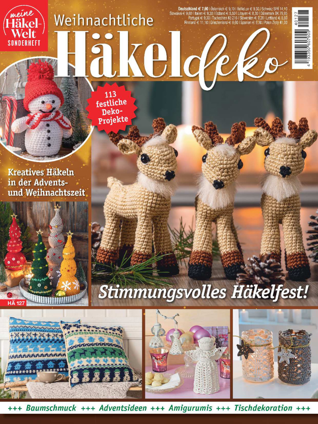 Meine Häkelwelt Sonderheft HÄ 127 - Weihnachtliche Häkeldeko Handgefertigte Häkelfiguren in warmen Farben; stilvolle, DIY-festliche Deko mit einzigartigen Mustern.