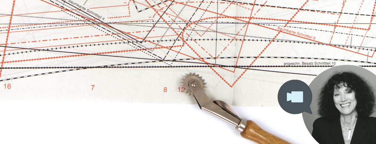 Bunte Linienmuster auf Schnittpapier, zartfarbig; modisch und kreativ für DIY Nähprojekte.