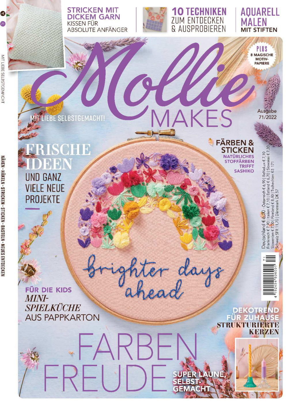 Mollie Makes Nr. 71/2022 - Farben Freude Magazin Produktbild: Mollie Makes Nr. 71/2022 - Farben Freude