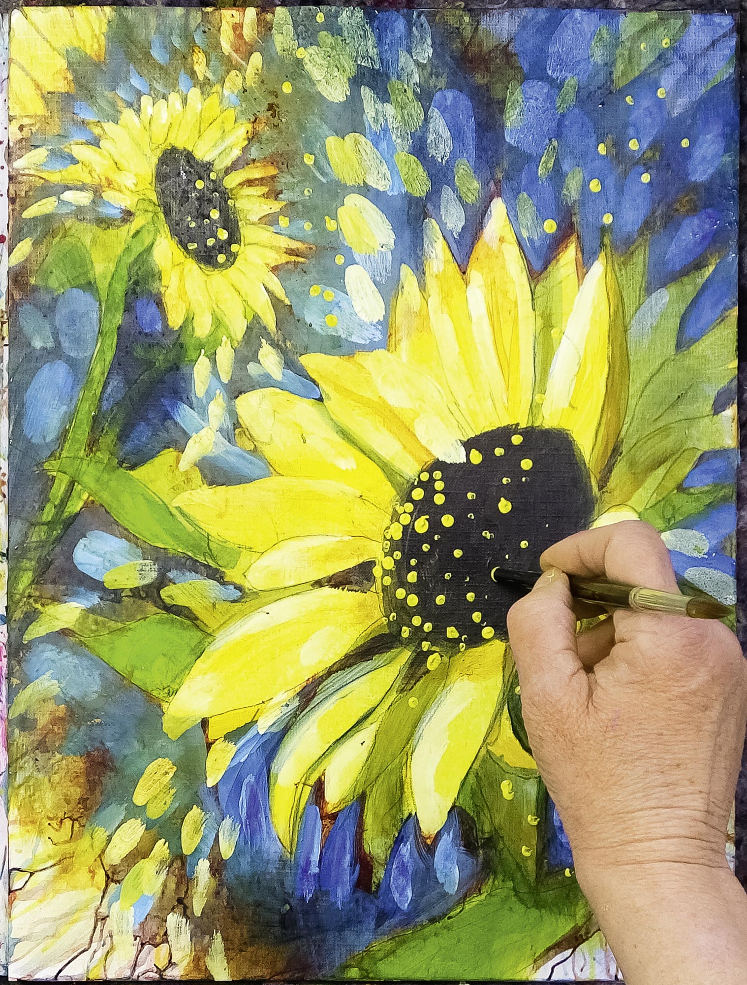 Live-Malschule "Sonnenblume" mit Anja Gensert Live-Malschule "Sonnenblume" mit Anja Gensert