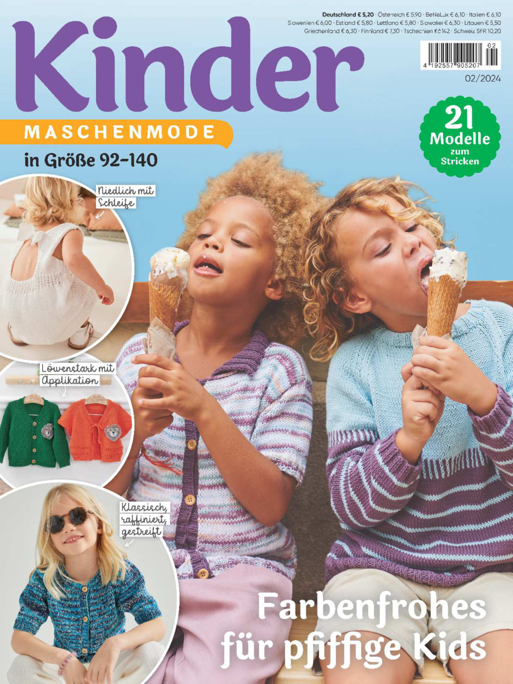 Magazin Produktbild: Kinder Maschenmode 2/2024 - Farbefrohes für pfiffige Kids