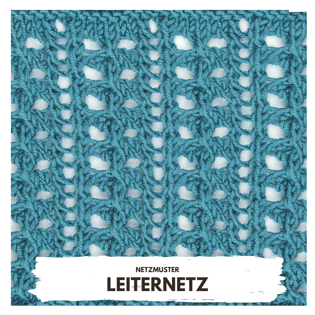 Türkises Leiternetz-Design, handgemacht. Offenes Maschenmuster, ideal für modische DIY-Projekte.