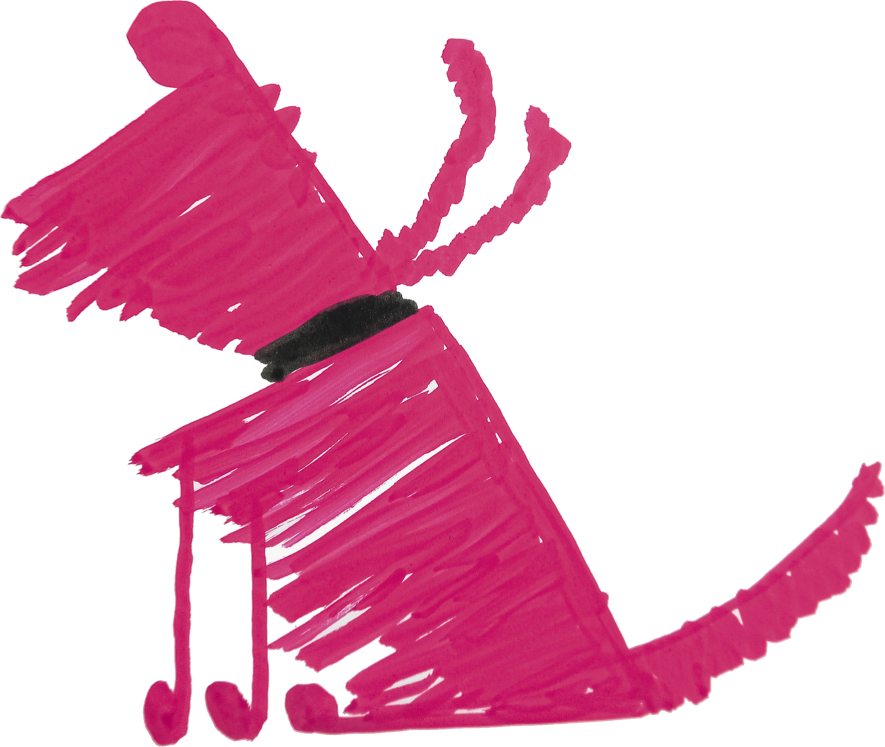 Pink, skizzenhafter Look, einzigartiges DIY-Muster, kreativ und kunstvoll.