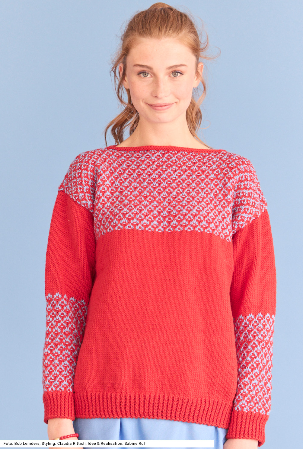 Modellansicht Bild 2: Pullover mit Hebemaschenmuster