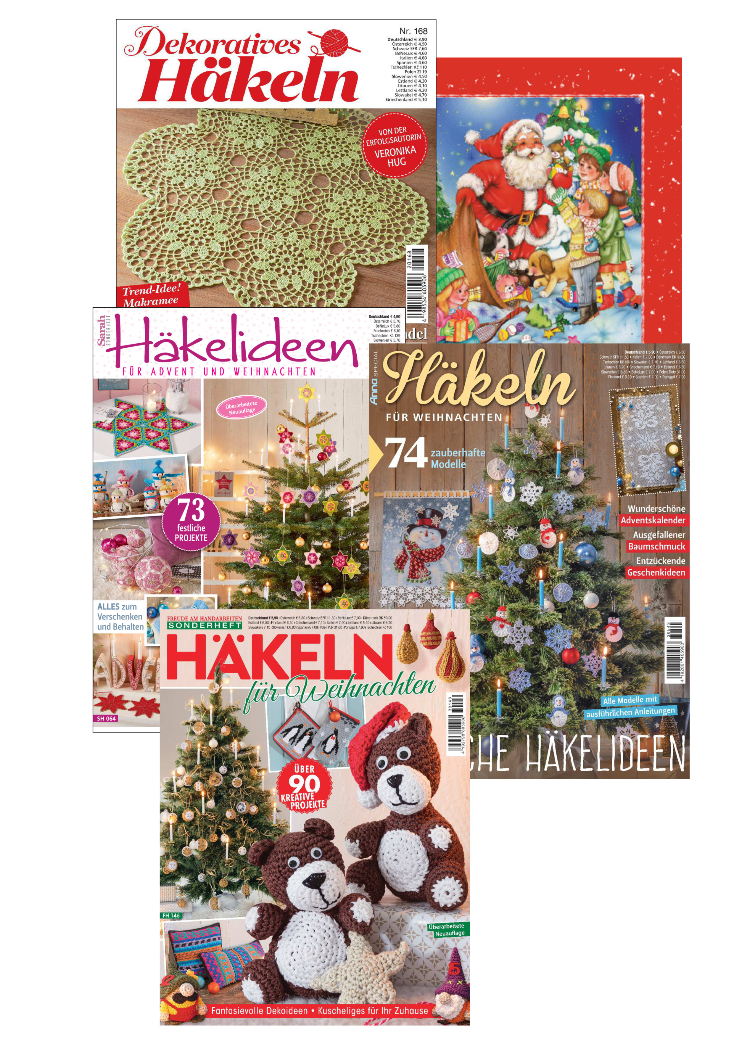 Weihnachts Häkel Bundle: DH168/22+FH146+SH064+A543+FH146+Extra Weihnachtstasche Klassisch