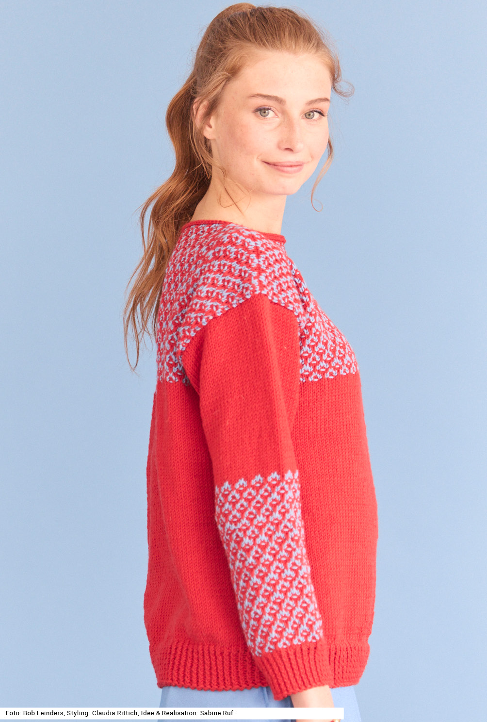 Modellansicht Bild 4: Pullover mit Hebemaschenmuster