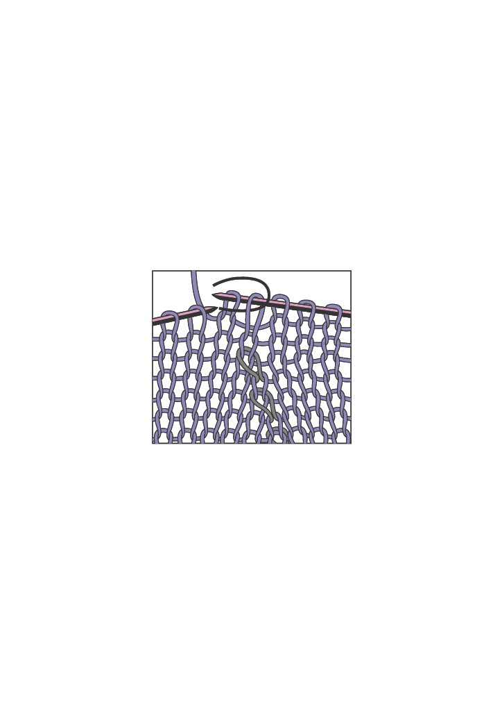 Lila, handgemachtes Strickmuster. Grobmaschig und modisch mit DIY-Charme.