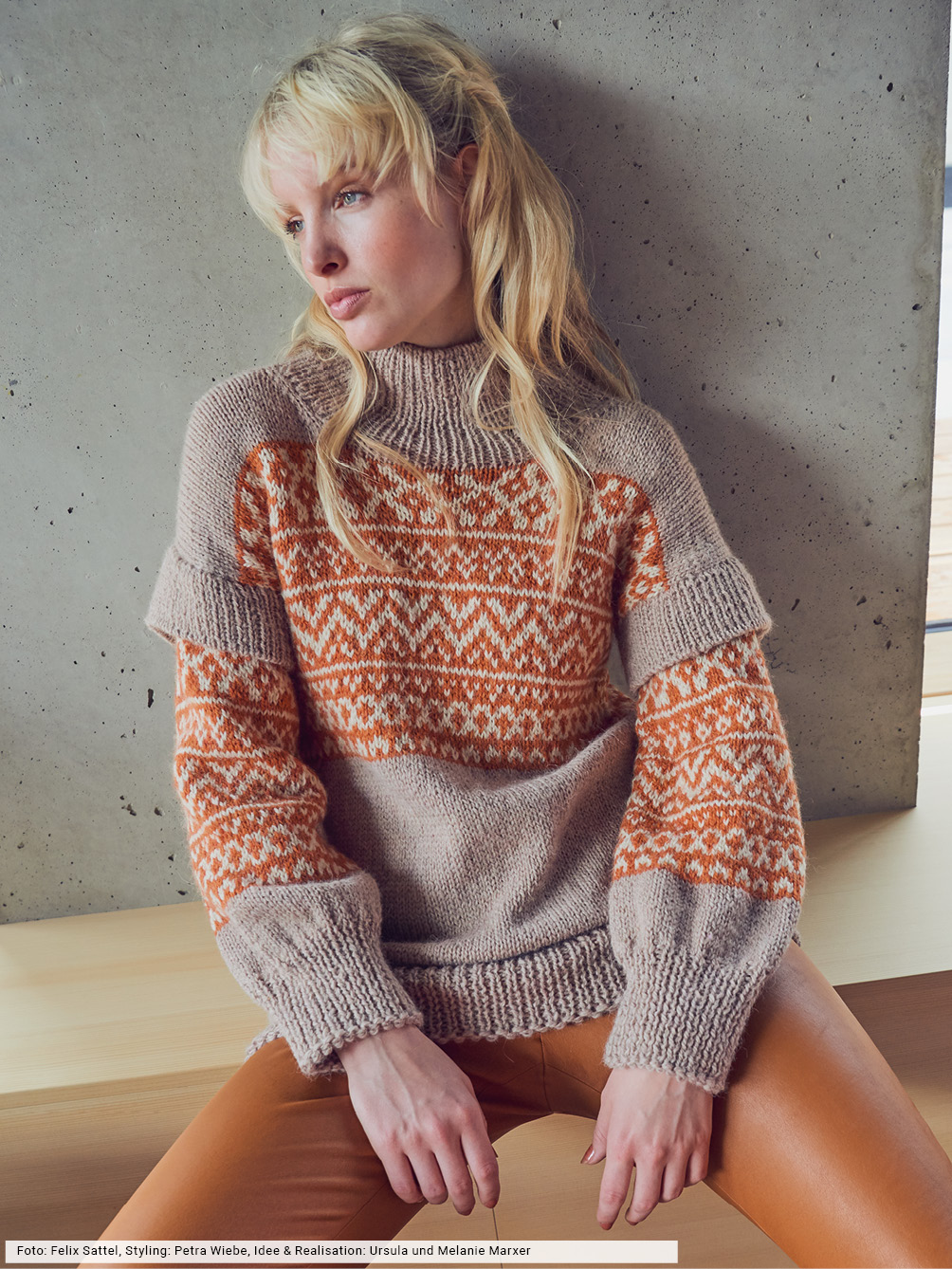 Modellansicht Bild 1: Oversize - Pulli mit Jacquardpasse