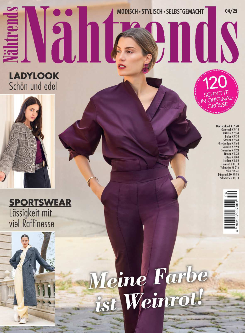 Magazin Produktbild: Nähtrends Nr. 4/2025 - Meine Farbe ist Weinrot!