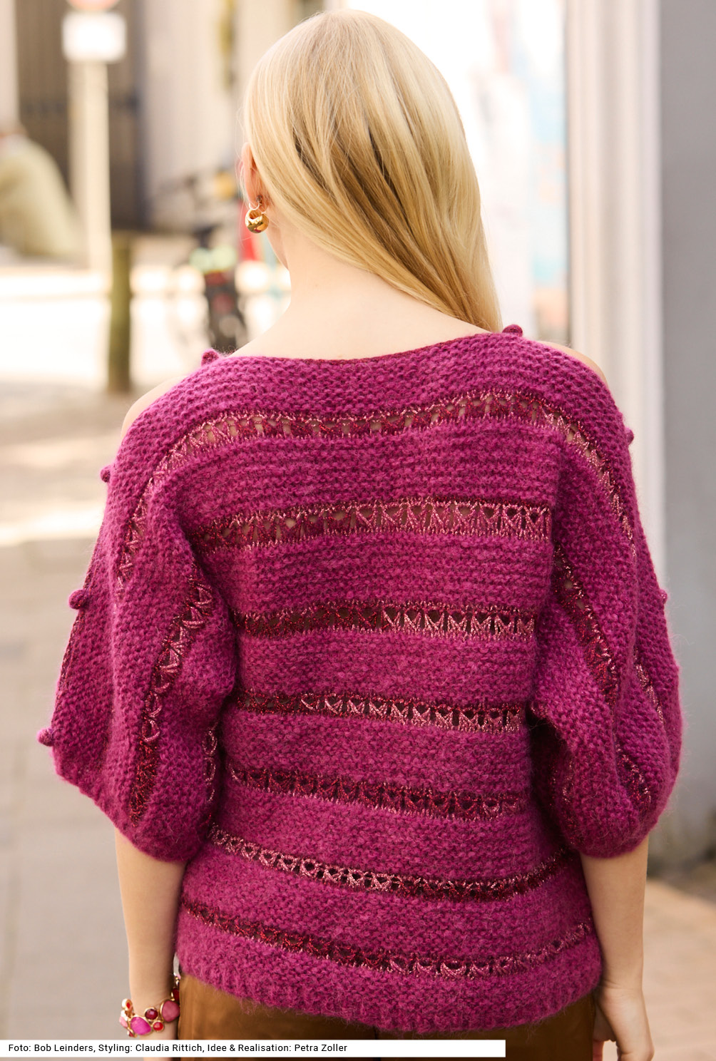 Modellansicht Bild 5: Pullover mit Fallmaschenmuster