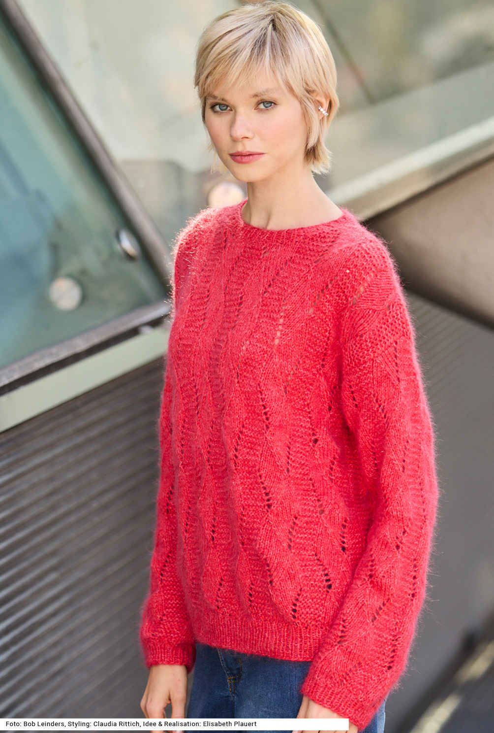 Modellansicht Bild 3: Pullover mit Ajourmuster