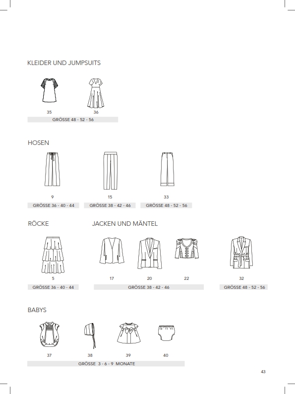 Elegante Schnitte, vielseitige Muster. DIY-Kleider, Hosen, Röcke, Jacken und Baby-Mode zum Selbermachen.