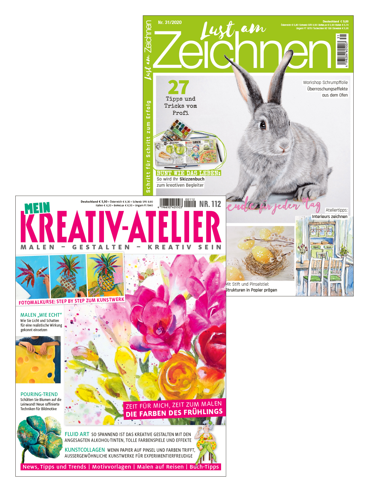 Kreativ-Bundle KrBu7/22: Lust am Zeichnen 31/2020 + Mein Kreativ-Atelier 112/2020