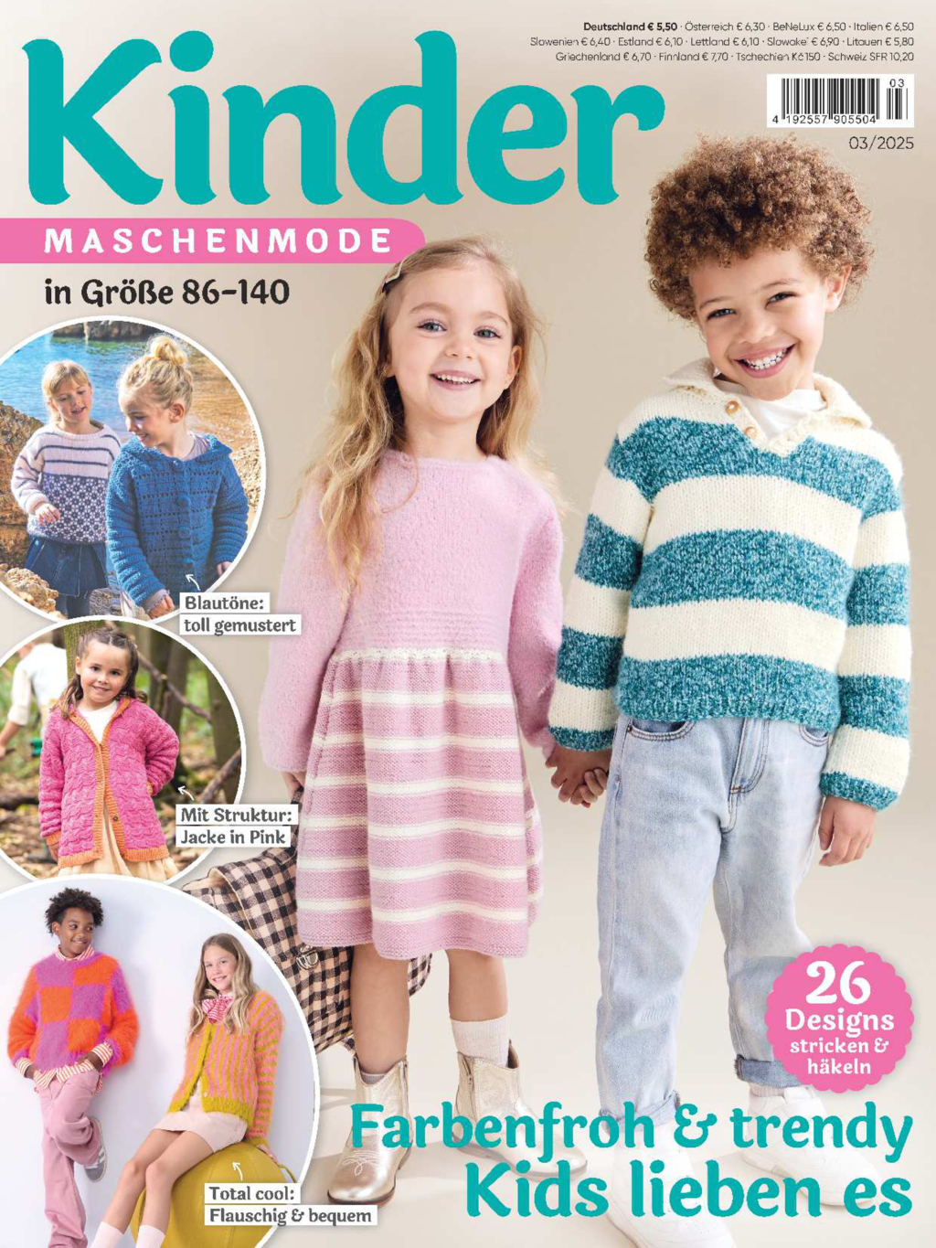 Magazin Produktbild: Kinder Maschenmode 3/2025 - Farbenfroh & trendy - 26 Modelle zum Wohlfühlen