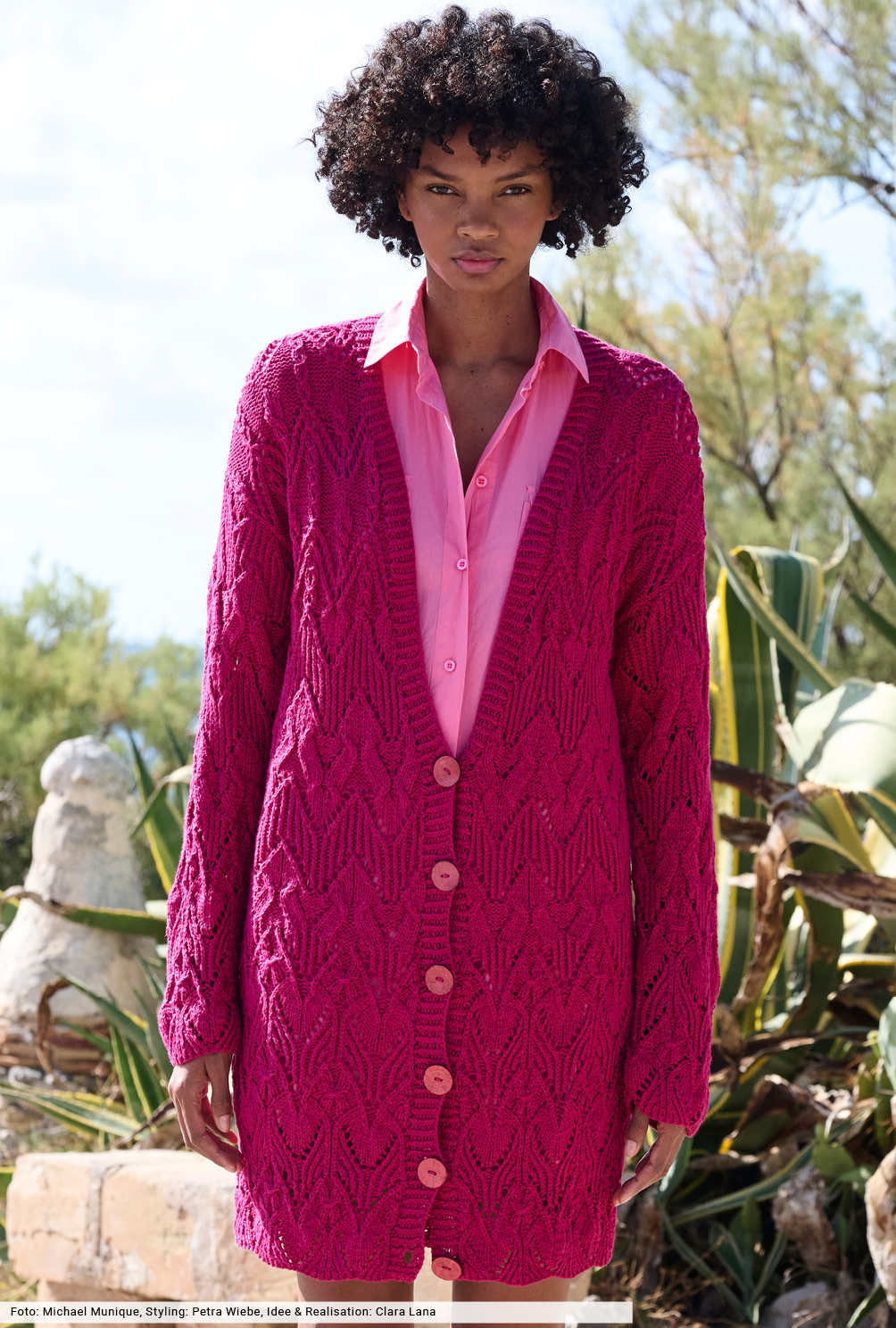 Modellansicht Bild 2: Longjacke in Pink