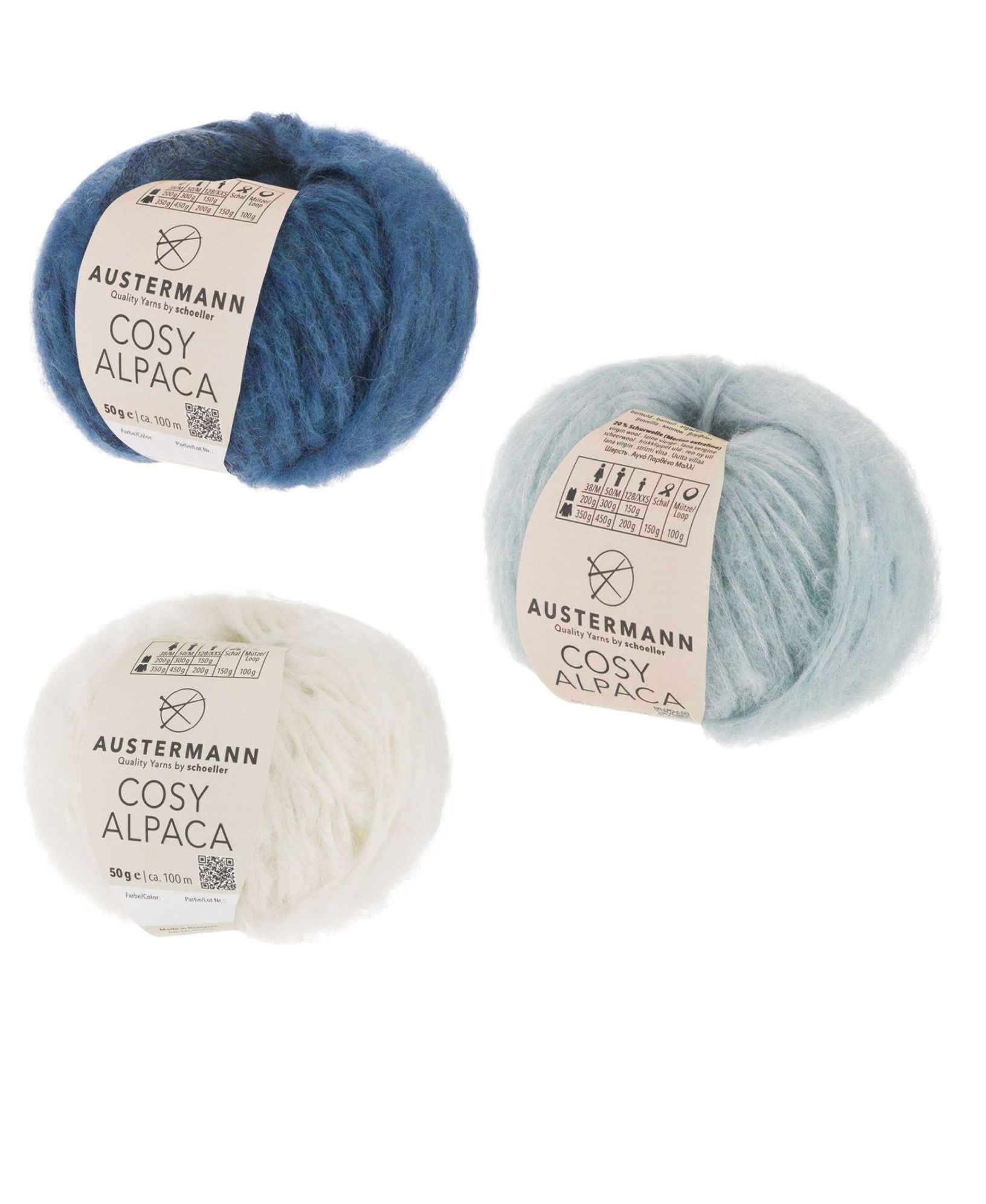 Garn Collage SAB25011-SET ocean-eisblau-natur