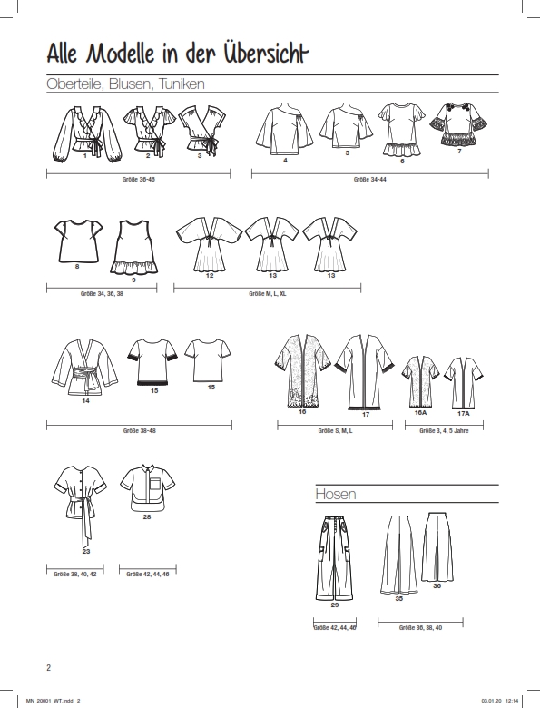 Skizzen modischer Oberteile und Hosen, stilvolle Schnitte, DIY-Inspiration, vielseitig kombinierbar.