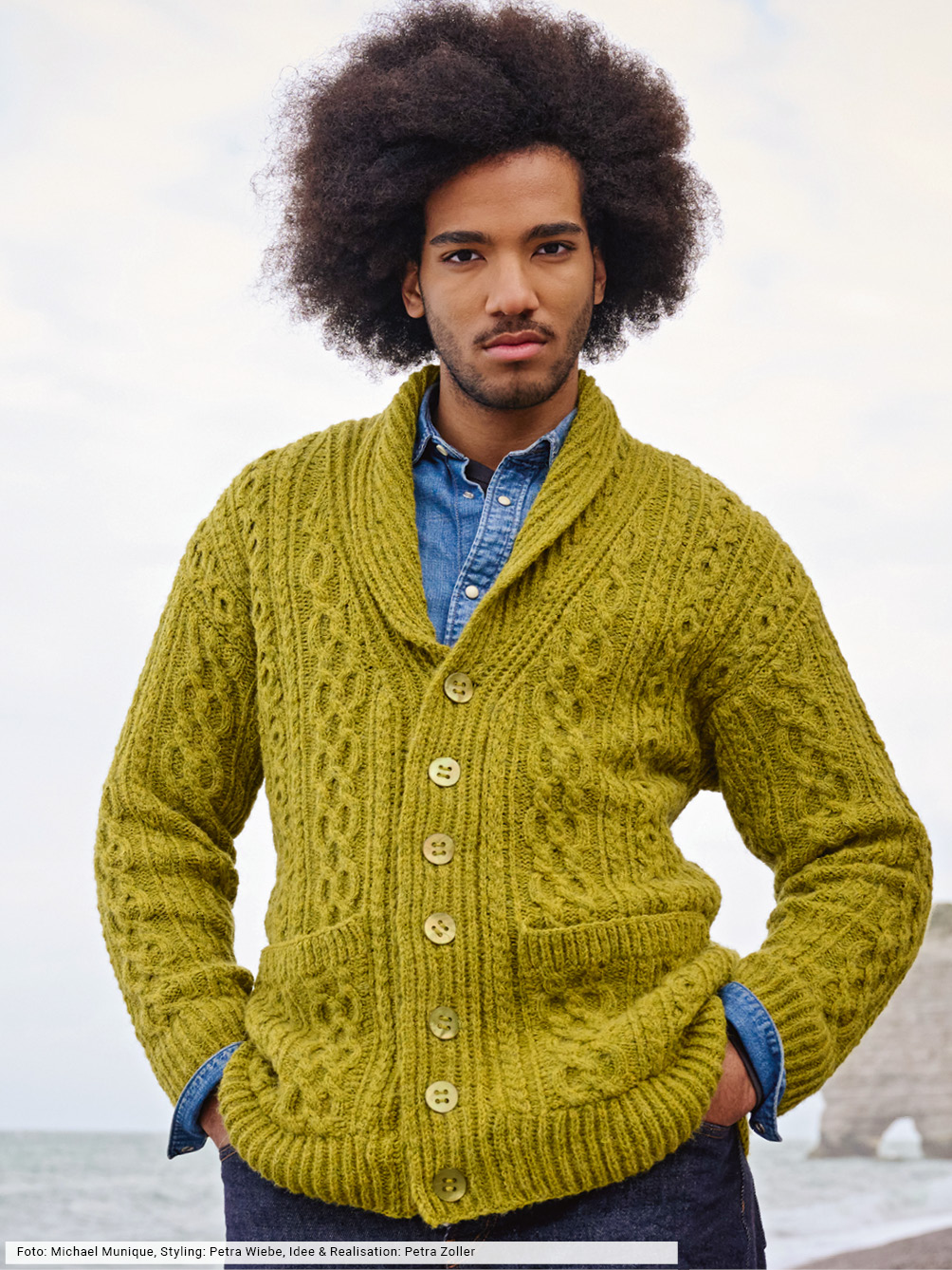Modellansicht Bild 1: Herrenjacke mit Schalkragen