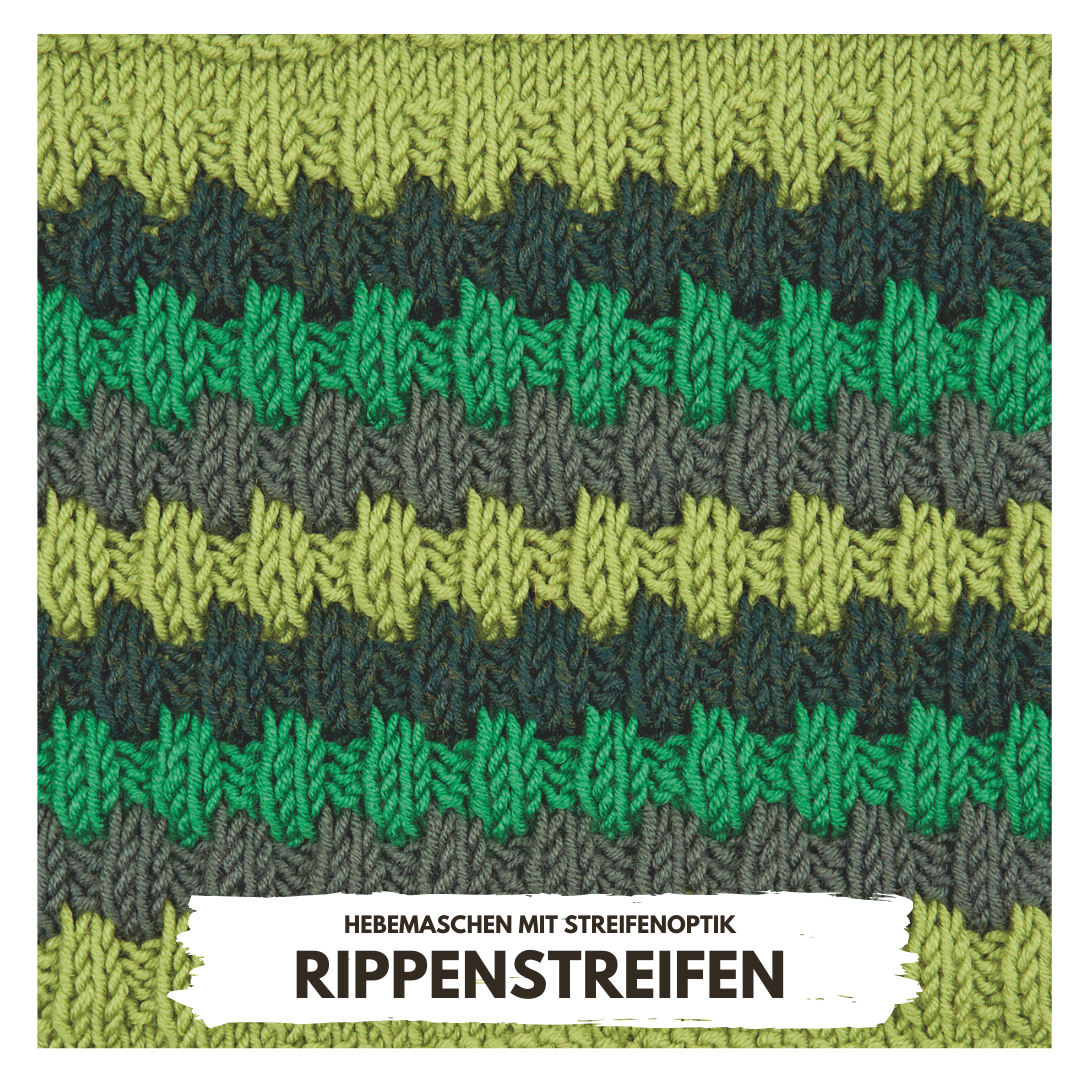 Modisches, handgemachtes Strickmuster. Lebendige Farben, abwechslungsreiche Streifenstruktur. DIY-Charme.